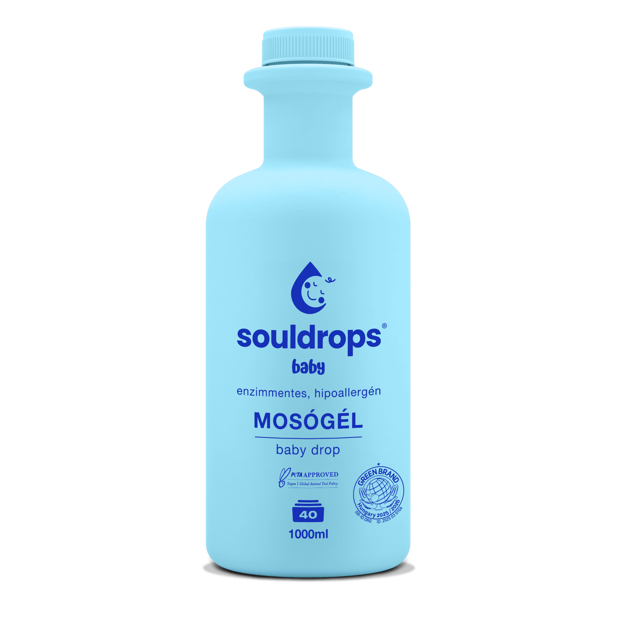 Souldrops baby drop gel lavante ipoallergenico-sensibile per capi di abbigliamento per bambini (1000 ml)