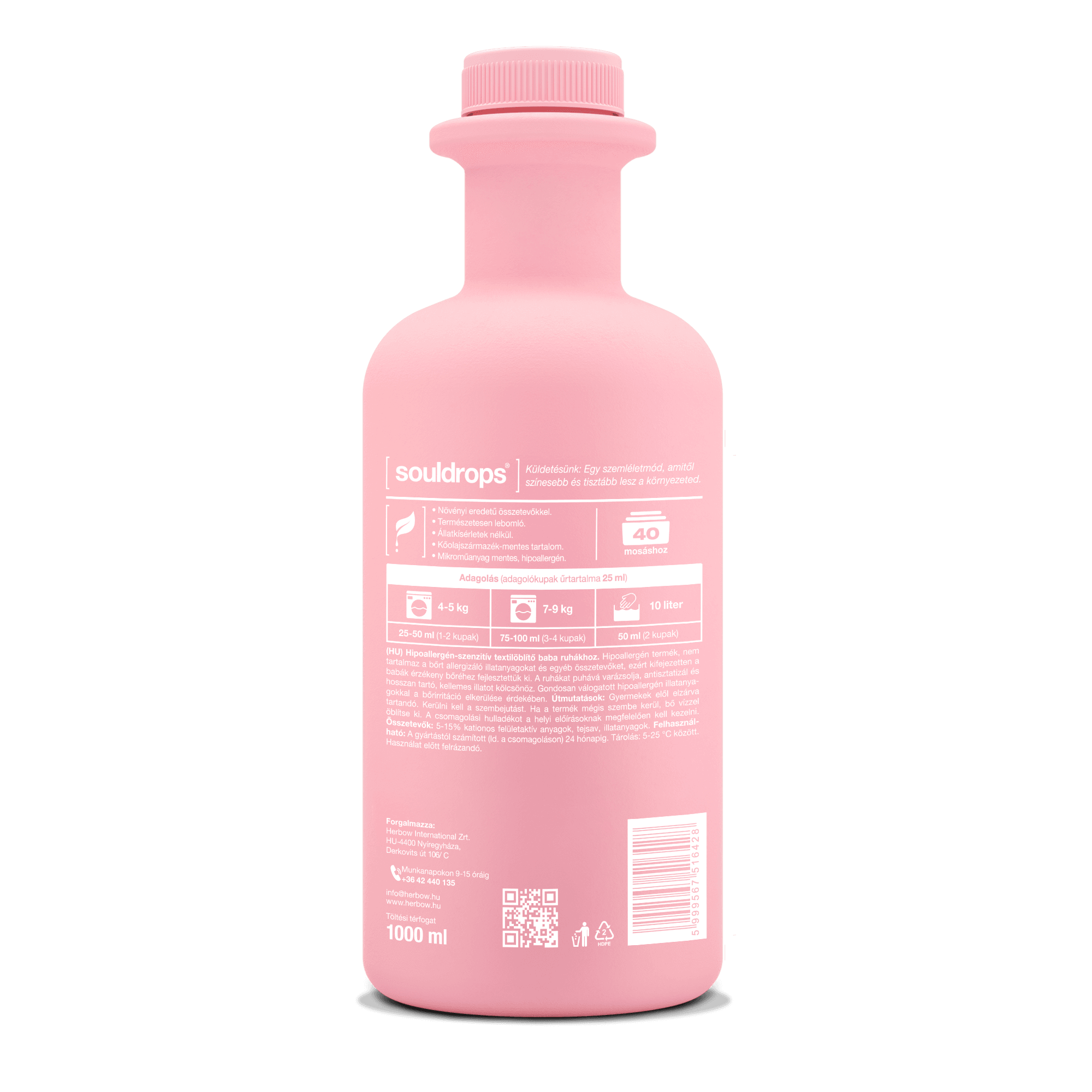 Souldrops baby girl drop hipoallergén-szenzitív textilöblítő babaruhákhoz (1000 ml) - Bilde 2